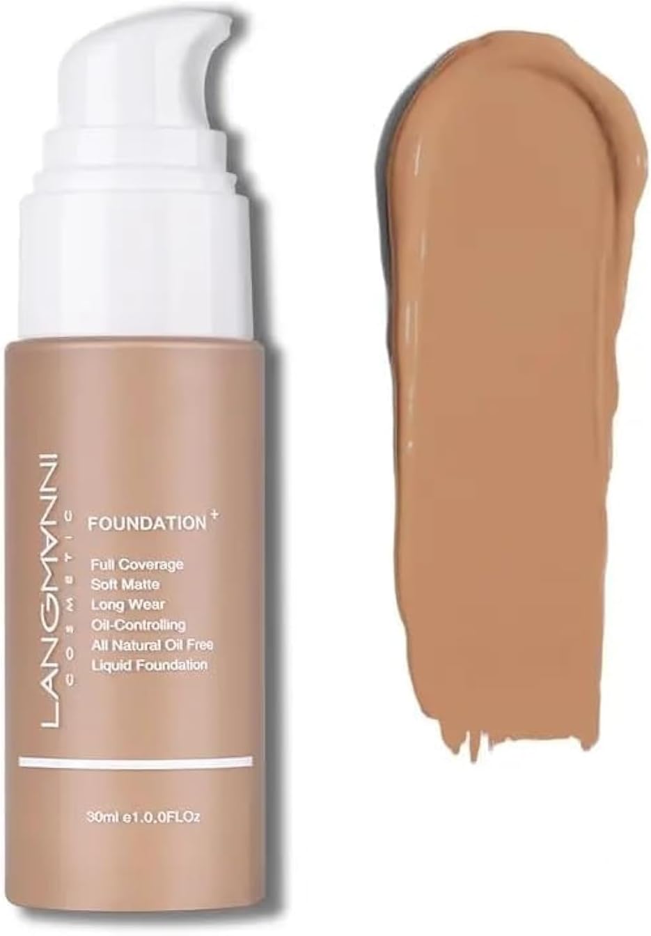 LANGMANNIMatte Oil-Control Liquid Foundation: Fresh, Long-Lasting, Waterproof Coverage(Honey)