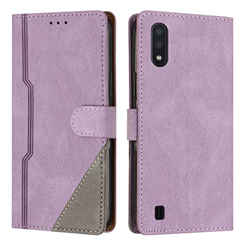 RADOO Funda para Samsung Galaxy A01 / M01, Funda Cartera de Cuero Multifunción, Cierre Magnético, Flip PU Cuero Carcasa Magnético Caso Cartera Móvil Case para Samsung Galaxy A01 / M01 (Morado)