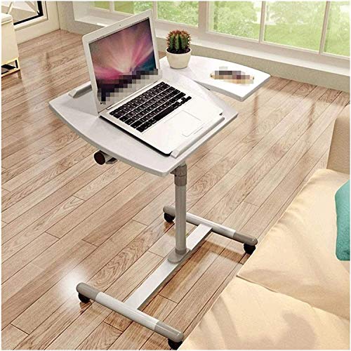 bns7fapq Escritorio portátil simple para computadora portátil, mesa de computadora portátil para cama, altura y ángulo ajustable, escritorio de oficina con rueda de freno, escritorio portátil para