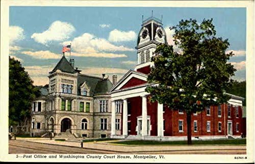 Post Office And Washington County Court House Montpelier, Vermont VT Original Antique Postcard disponible en Yaxa Mexico