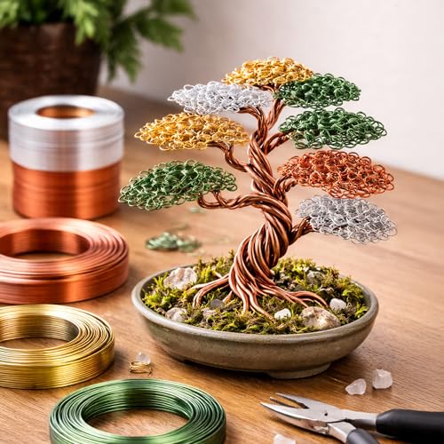 Image of Mandala Crafts 3mm Flat Anodized Aluminum Crafting Wire for Jewelry Making - 33 FT Colored Flexible Black Bezel Wire - Bendable for Bonsai Armature Sculpting