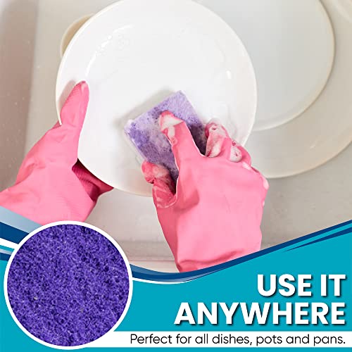Blue Turtle Sponges For Dishes – 3 Pack Non Scratch Nail Saver Kitchen Sponges – Multifunction Scrub Sponge Protects Nails And Fingers – Sponges For Cleaning Remove Tough Stains, Grease, Residue #TOP3