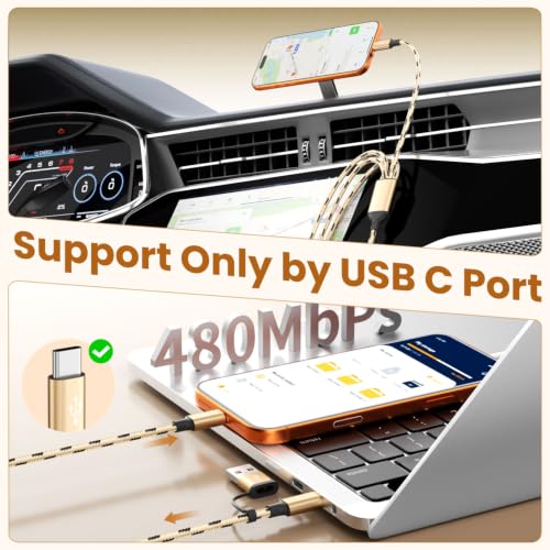 Image of Multi Charging Cable 5FT, 4 in 1 Charging Cables for Multiple Devices Gold