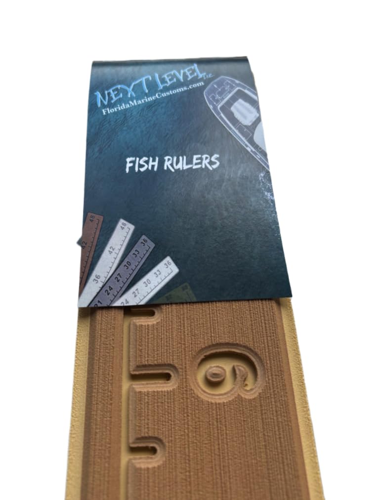 Next Level Inc. | Fish Ruler | SeaDek | 36 inch Fish Measurement Tool | Perfect for Boats and Kayaks | Mocha/Camel