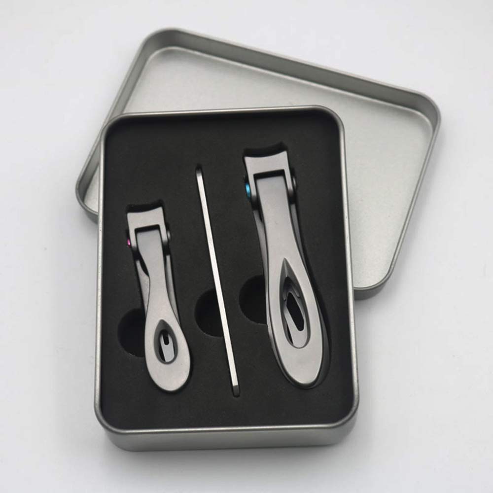 Juego de manicura, Juego de uñas, Juego de cortaúñas, Lima de uñas negra for uñas de los pies, Juego de cortaúñas con estuche de metal, Buen regalo for hombres y mujeres, Negro ( Color : Black ) ( Col