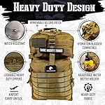 AMERICANPHOENIX 45L Elite Tactical Backpack | 3X Stronger Work & Military Backpack | Water Resistant and Heavy Duty | 3 Day MOLLE Bug Out Bag (Dune Brown) - Image 3