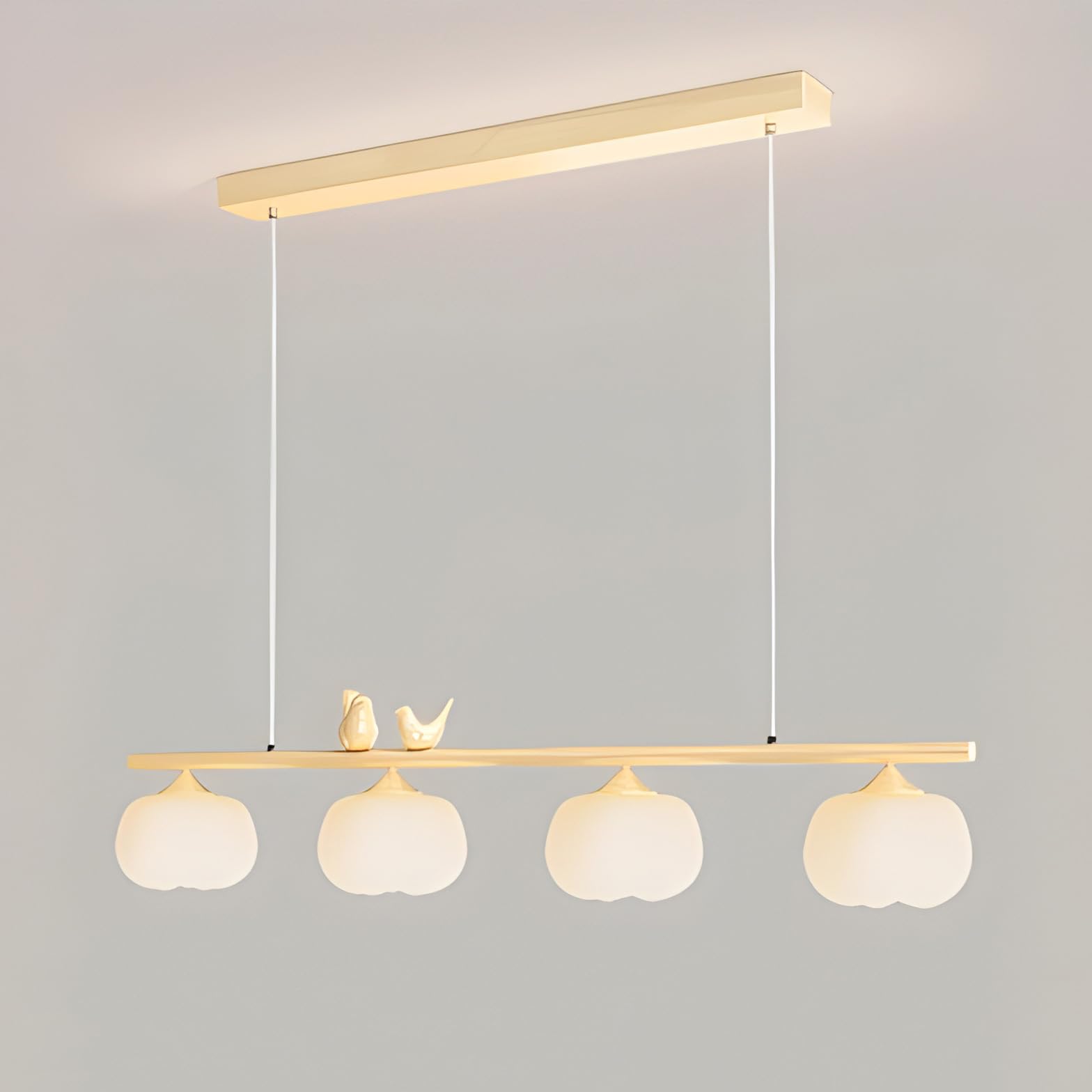 Suspension LED linéaire moderne à 4 ampoules pour îlot de cuisine