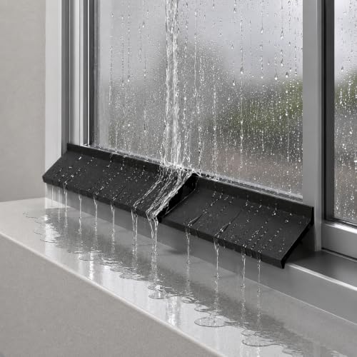 Image of HASTHIP 2m /79inch Window Sill Water Stopper Barrier - Rubber Bendable Door Rain Drip Guard, Self-Adhesive Rubber Over Door and Window Drip Cap Rain Deflector, Waterproof Windows Edge Sealing Strip