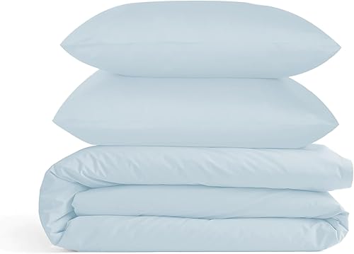 Miniatura 8 de Urbanhut Juego de funda de edredón tamaño King (3 piezas), 100% algodón de 400 hilos, funda de edredón de lujo de tejido satinado, funda de edredón