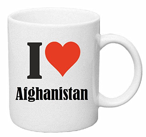 Tasse de Café Tasse à Thé … Coffee Mug I Love Afghanistan Hauteur 9 cm de Diamètre 8 cm Volume 330 ml Le pour leur Partenaire - Collègue - Amis