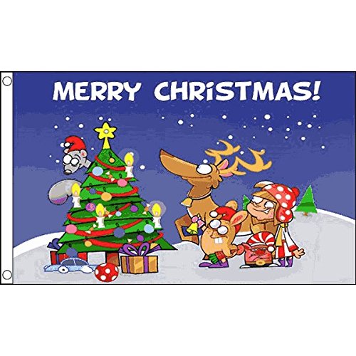 AZ FLAG, Christmas Scene Flag, 2x3 Ft, 100D Polyester Merry Christmas Banner with Two Metal Grommets, Fade Resistant