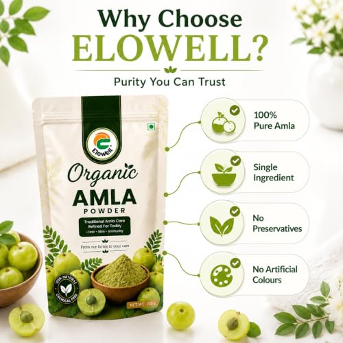 Image of Amla Powder Indian Gooseberry, Amalaki, Nellikkai, 100% Pure, No Preservatives, Rich in Vitamin C for Hair, Skin, Immunity & Digestion (200g)