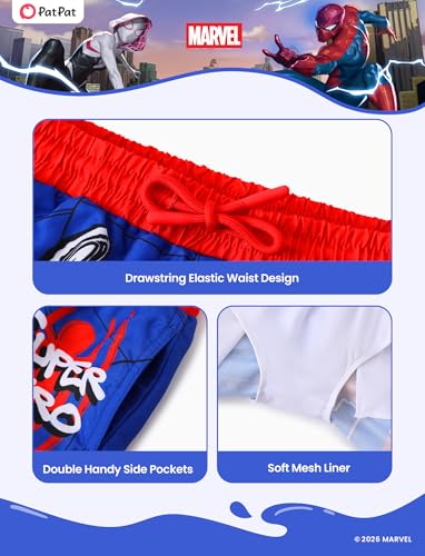Image of Disney Stitch Spiderman Cars Winnie Toy Story Boy Swim Trunks UPF 50+Swim Shorts Compression Liner & Quick-Dry &Pockets 2-13Y