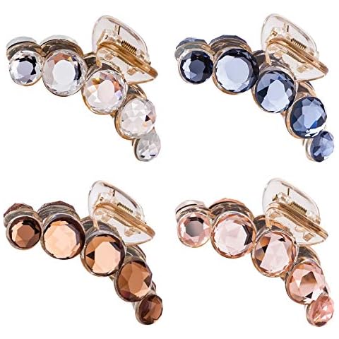 4 Pack Glitter Plastic Hair Claw Clips Cover