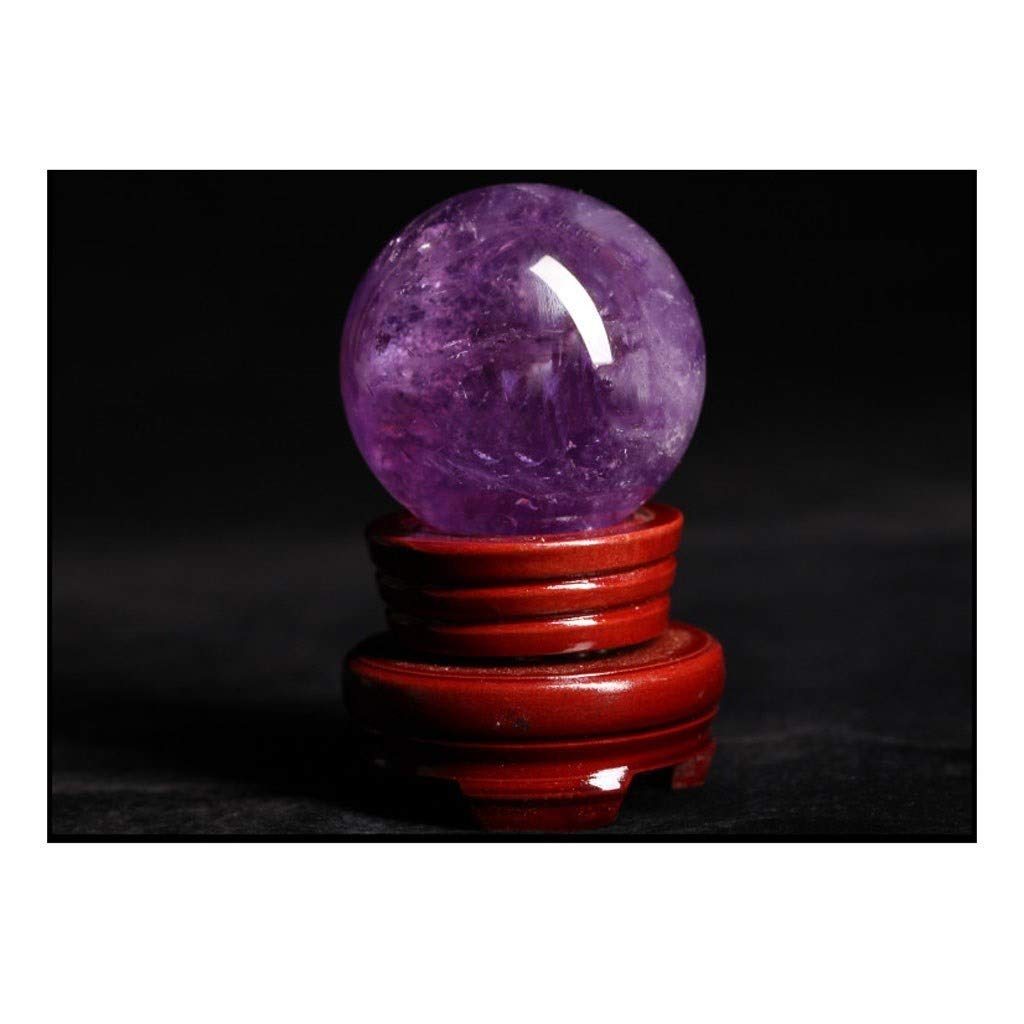 Boule de cristal violette 8cm avec socle pour harmonisation Feng Shui et décoration