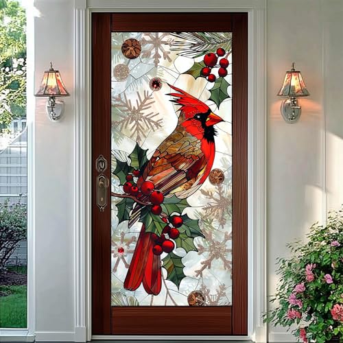 Vinilo Decorativo Navideño HOMETITUTE 17.7x39.3 pulg Pájaro Rojo miniatura 6