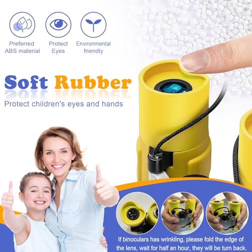 image for OBUBY Real Binoculars for Kids Gifts for 3-12 Years Boys Girls 8x21 Hi