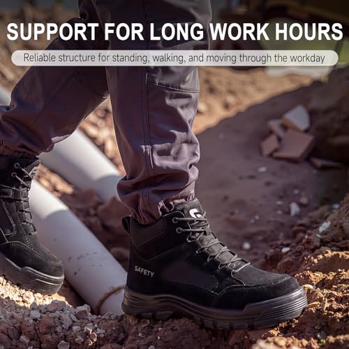 Image of Steel Toe Boots for Men Puncture Resistant Work Shoes for Construction