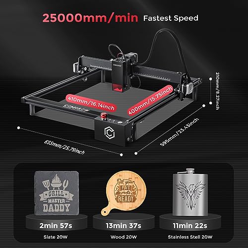 Gravador a laser Comgrow Z1 Pro de 20 W de saída para madeira e metal com assistência de ar e contro
