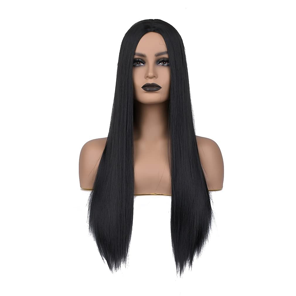 Long black wig for women Straight Wig Glueless Heat Resistant Woman Wigs (black) - Amazon product rated Grade B