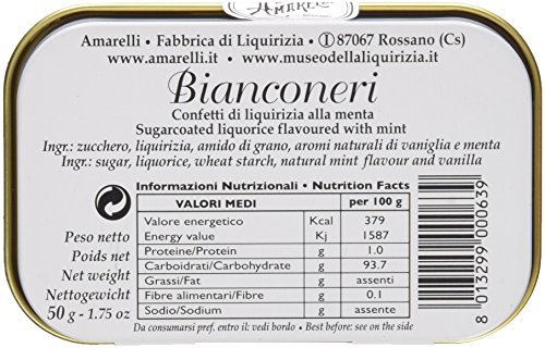 Bianconeri, Alcaçuz Aromatizado Com Hortelã Amarelli 50G