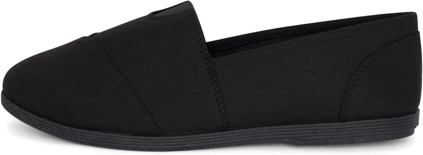 Comet ~ Womens Slip On Canvas Flats Lightweight Casual Loafer Style Shoes - Image 2