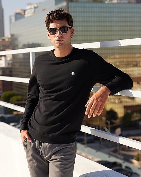 INTO THE AM Premium Crewneck Sweatshirts For Men S - 4XL Lightweight Casual Fitted Sweater4