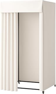 VEVOR Fitting Room, Movable Dressing Room with Thick Curtains, Privacy Space with Casters and a Sturdy Metal Hook, for Boutique, Mall, Tailor's Store & Outdoor (39 x 39 x 81 in, White)