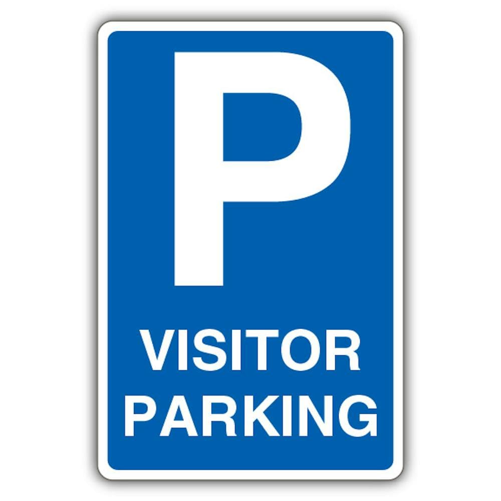V Safety Visitor Parking - Mandatory Blue Parking - Blue Safety Sign - 300 x 450 mm - RA1 Reflective 3mm Aluminium Composite