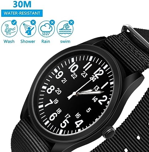 Men's Military Glow-in-the-Dark Quartz Watch with Nylon Strap - Image 4