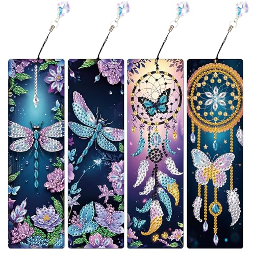 Marque-page diamant kits de peinture attrape-rêves et papillon pour adultes