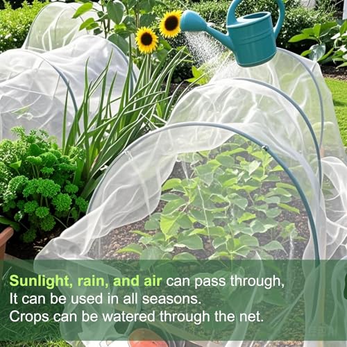 DELSWIN Garden Insect Mesh Netting, 10FT x 20FT Bug Netting for Garden Protection, Row Covers for Garden Beds Pest Protection, Ultra Fine Mesh Net for Strawberry Vegetable Fruit Flowers - Thumbnail 6