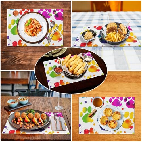 Set de table PVC lavable antidérapant cuisine et salle à manger, lot de 4 - 6