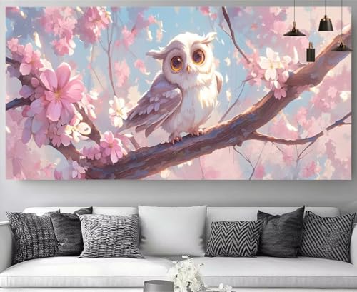 Fleurs et Hibou Broderie Diamant XXL - Activité Manuelle Anti-Stress