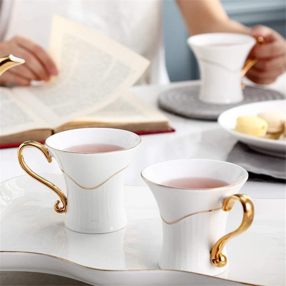 8-częściowy zestaw obiadowy porcelanowy emaliowany kubek do herbaty z tacą na kawę, zestaw do herbaty zestaw do herbaty, zestaw do kawy