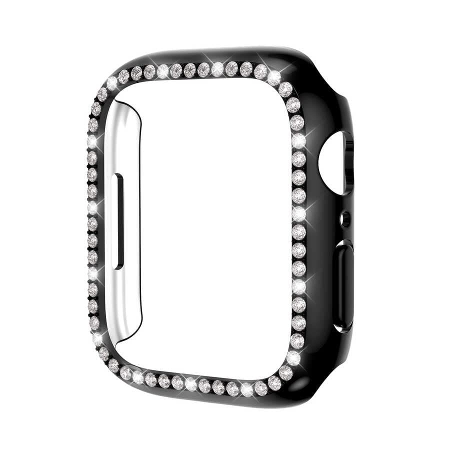Zore Apple ile uyumlu Watch 7 45mm Watch Gard 05 Sert PC Koruyucu Siyah