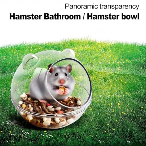 JOYIAL Hamster Bad, Hamster Badewanne Box, Sandbadbehälter, Hamstertoilette und Sandkasten, Kleintierspielzeug, Sandbadebox für Hamsterkäfig-Zubehör, SandBad Spielzeug (11 x 11 x 8.8cm)
