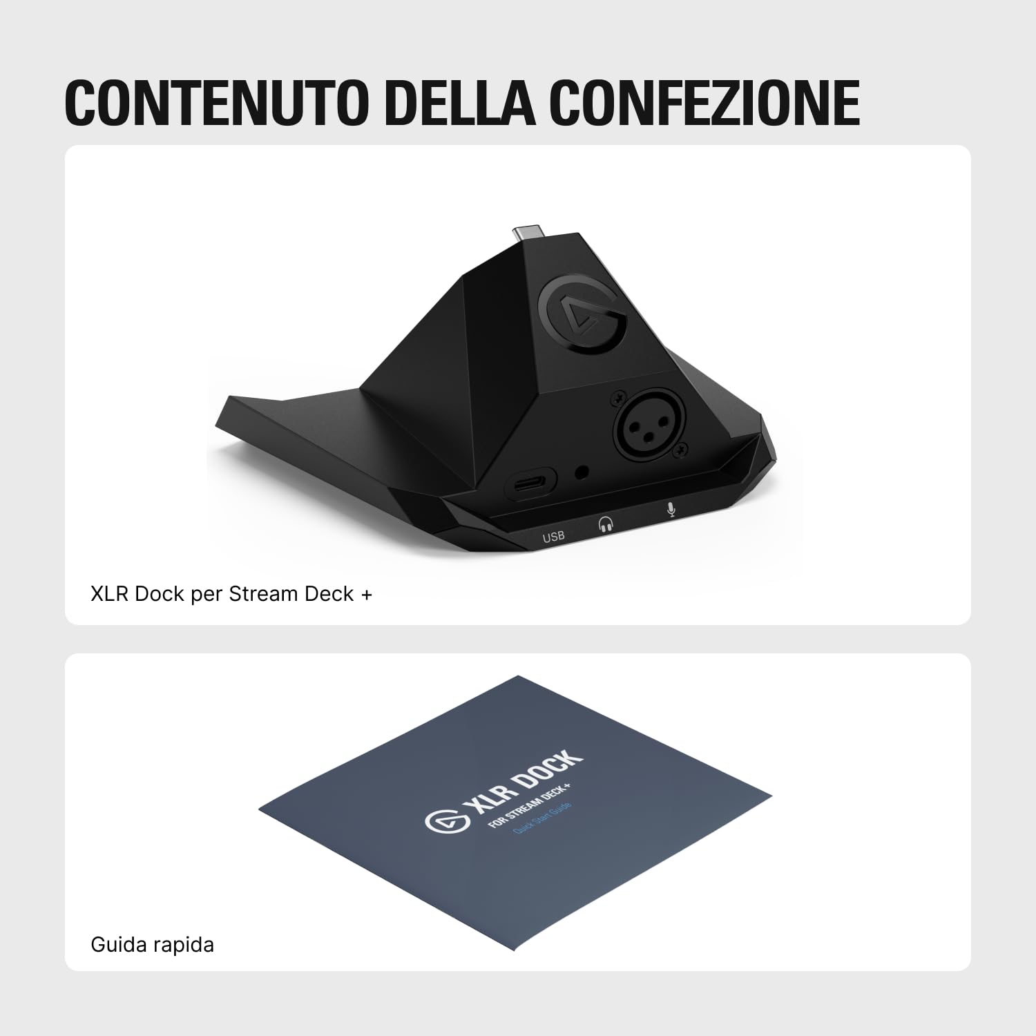 Elgato XLR Dock MK.2 - Accessorio di interfaccia audio per Stream Deck +, guadagno 80dB, alimentazione Phantom, Clipguard 2.0, effetti DSP, USB-C, funziona con qualsiasi microfono XLR