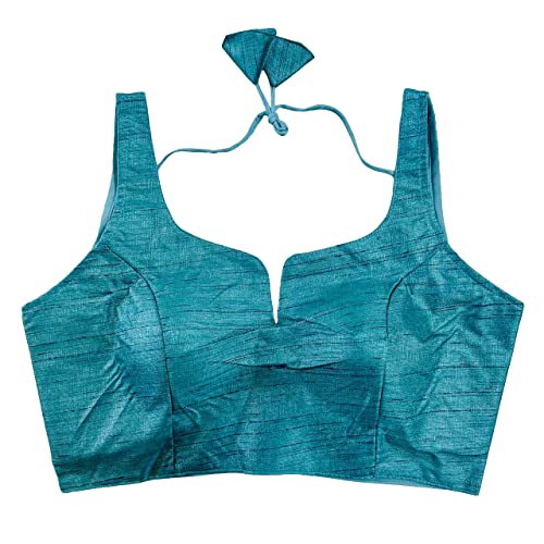 Image of Pujia Mills Women's Heavy Phantom Silk Bollywood Style Sleeveless Trendy Blouse(Veda)