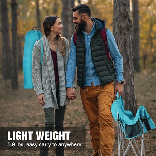 VILLEY Silla de Camping Plegable para Exterior con Bolsa de Transporte miniatura 6