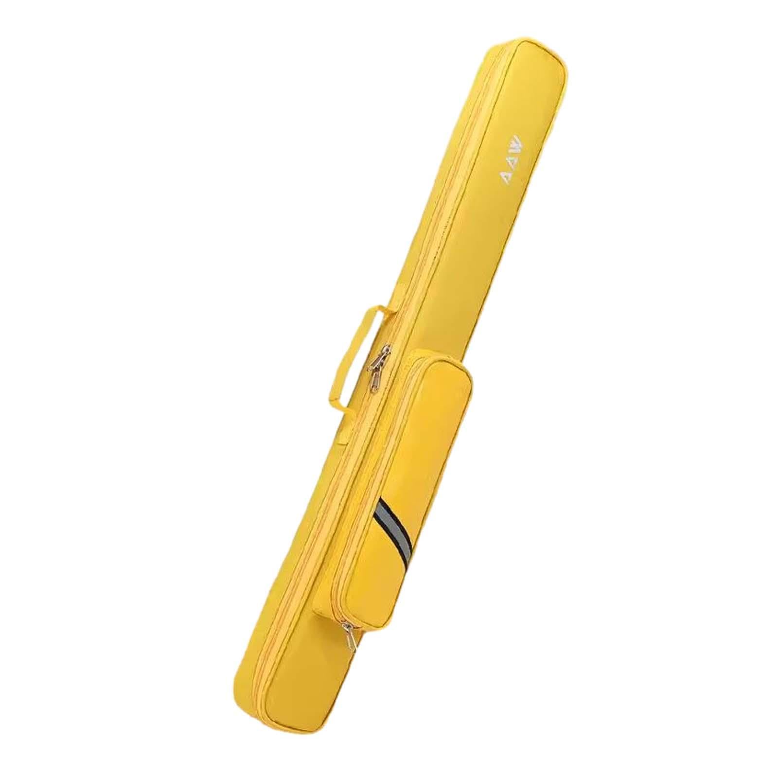 Baoblaze Billiards Pool Cue Case 3/4 Jointed Cue Case with Accessories Pocket Carry Bag Protector Snooker Cue Storage Pouch Accessory, Yellow