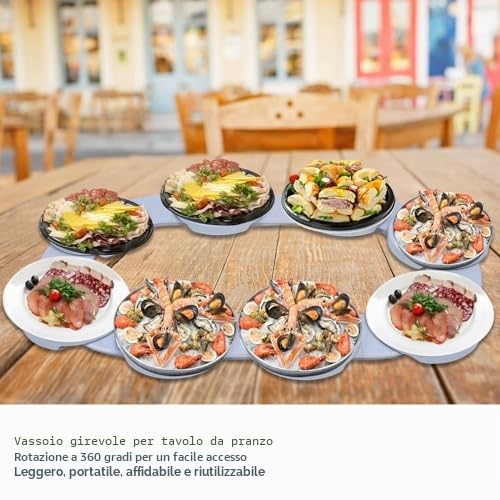 Vassoio per Giradischi, Organizzatore per Giradischi con Rotazione a 360° per Riunioni in Sala da Pranzo, Vassoio Organizzatore per Alimenti Rotante per Tavolo da Pranzo