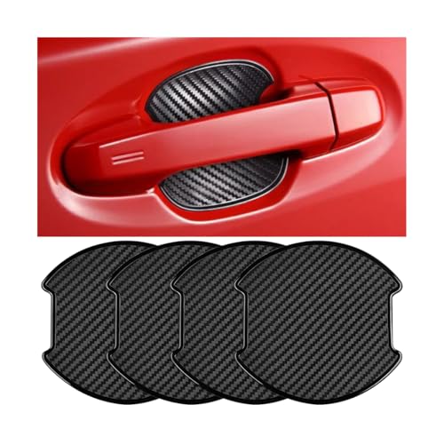 Mandark Car Door Handle Cup Scratch Protector, 4PCS 3D TPU Carbon Fiber Vehicle Door Bowl Sticker, Automotive Door Handle Paint Protective Film Cover Accessories, Universal for Most Cars (Large)