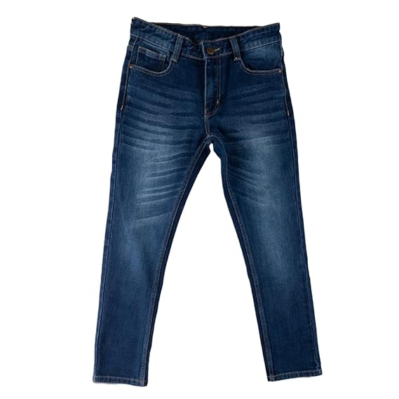 Hopscotch Boys Cotton Comfortable Soft Stretchable Slim Fit Jeans in Navy Color
