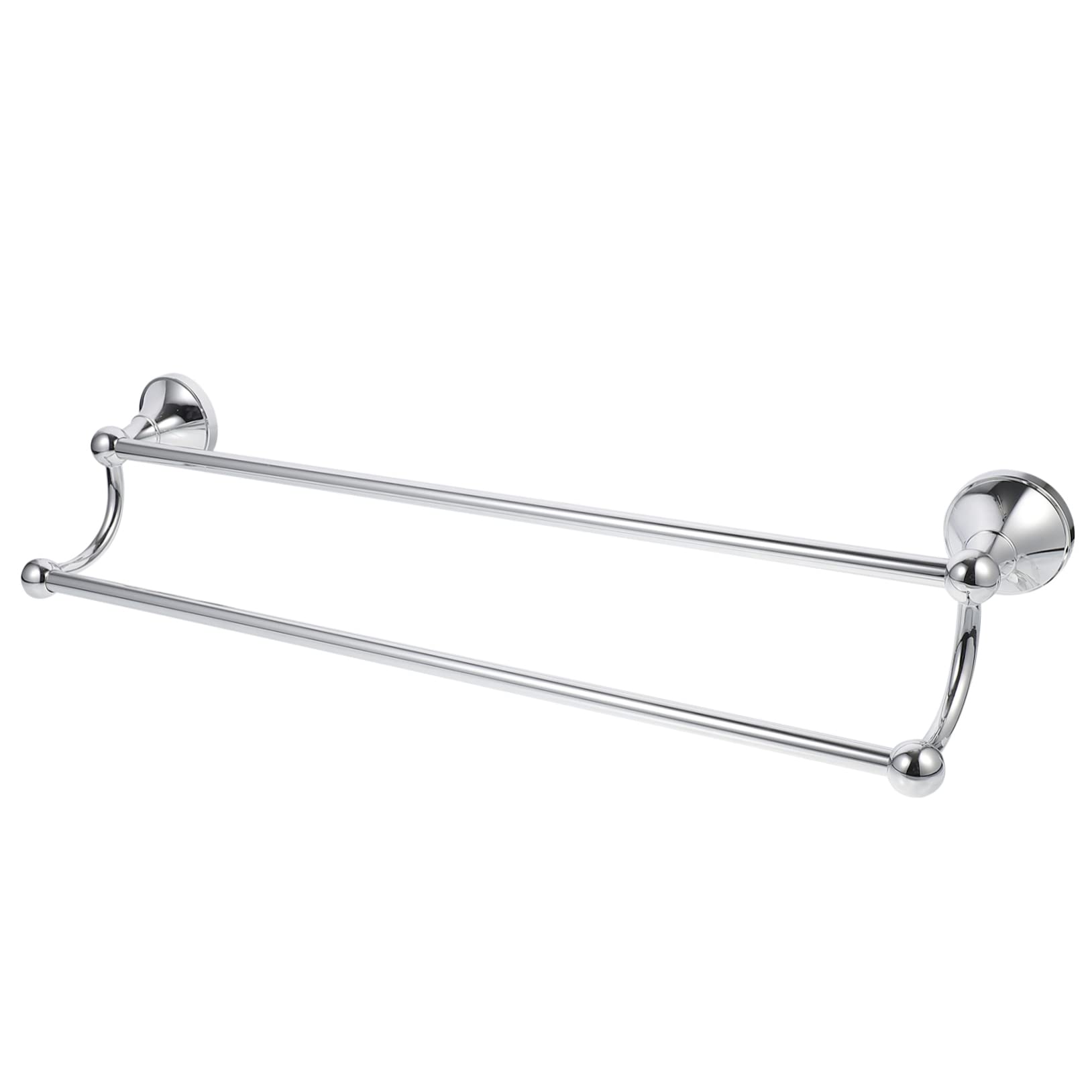 Porte-serviettes double en laiton argenté 55 cm au design moderne chic