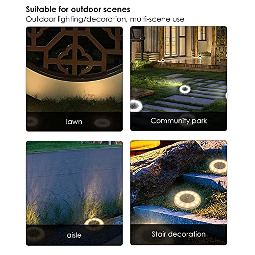 AERFA Luzes de aterramento solar – 4 luzes de LED solares para jardim ao ar livre, luzes de disco, i