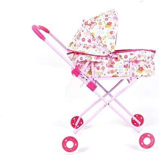 RBN Baby Doll Buggy Pram Baby Doll Stroller, Soft Body 14 Inch Baby Doll Included - Combo Set for Toddlers Girls Kids - Pink