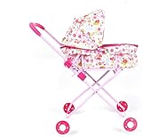 RBN Baby Doll Buggy Pram Baby Doll Stroller, Soft Body 14 Inch Baby Doll Included - Combo Set for Toddlers Girls Kids - Pink