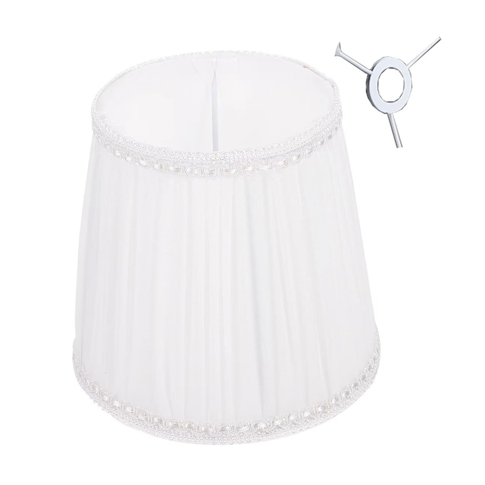 Luxemetals White Meson Type Clip-On Cloth Lamp Shade For E14 Bulb(White Meson Type)