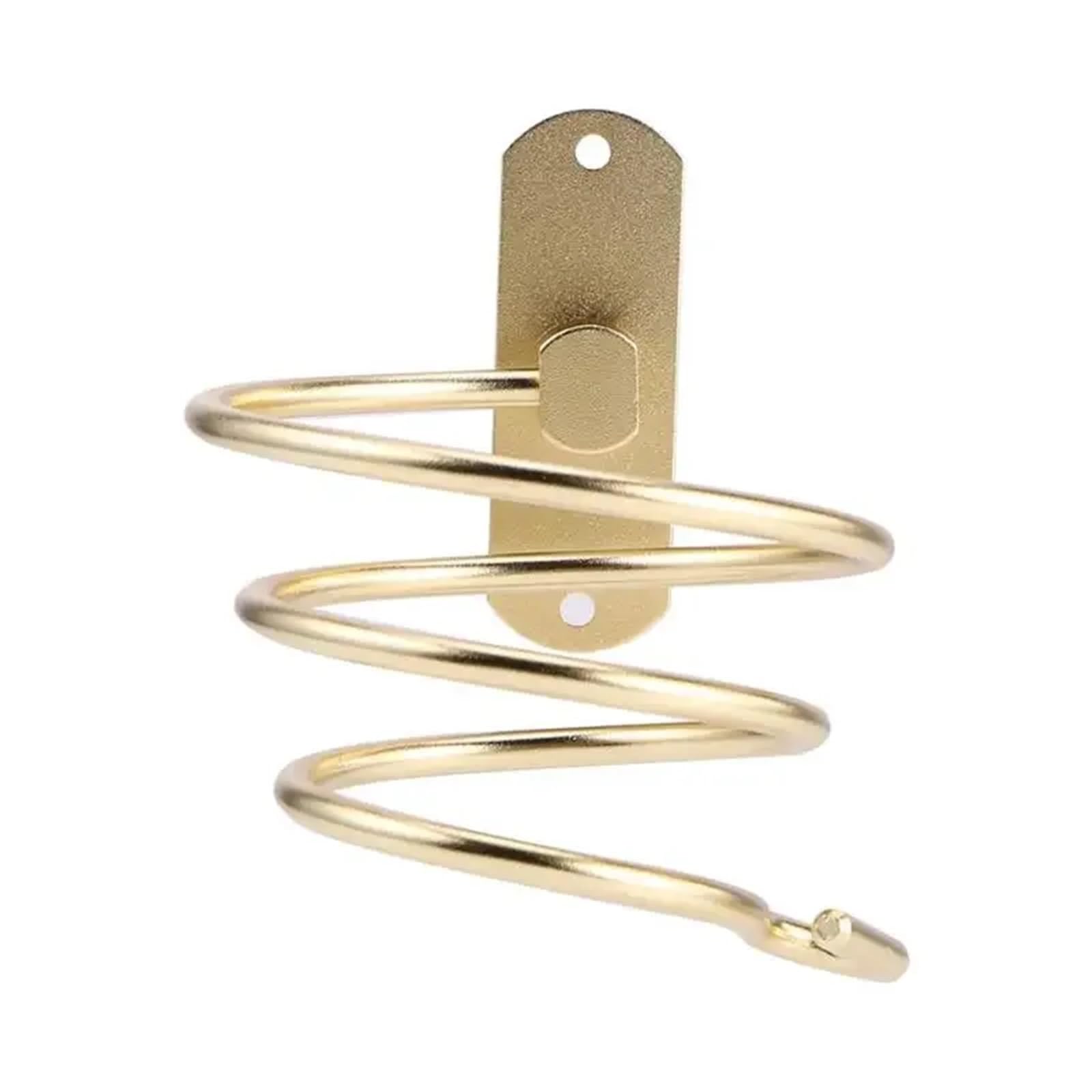 Soporte de secador Pelo montado en la Pared, Estante Aluminio for Espacio baño, Organizador Almacenamiento, Soporte for, estantes, 2 uds para Secador de Pelo(Gold)